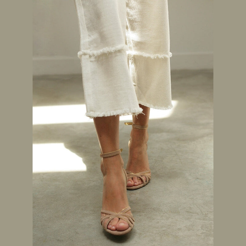 DALIA | Elegante Sandalo con Tacco a Fascia Incrociata per un look Chic e Comfortevole