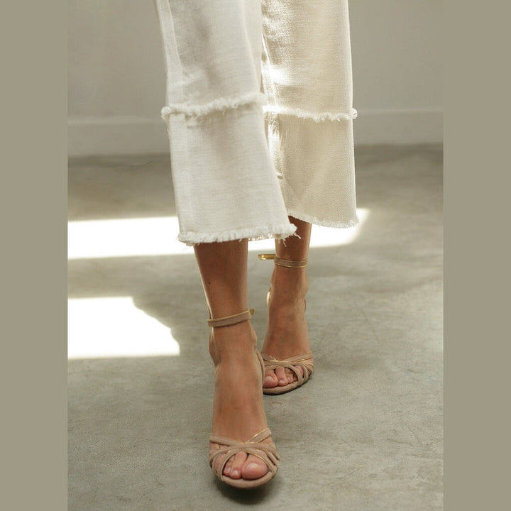 DALIA | Elegante Sandalo con Tacco a Fascia Incrociata per un look Chic e Comfortevole