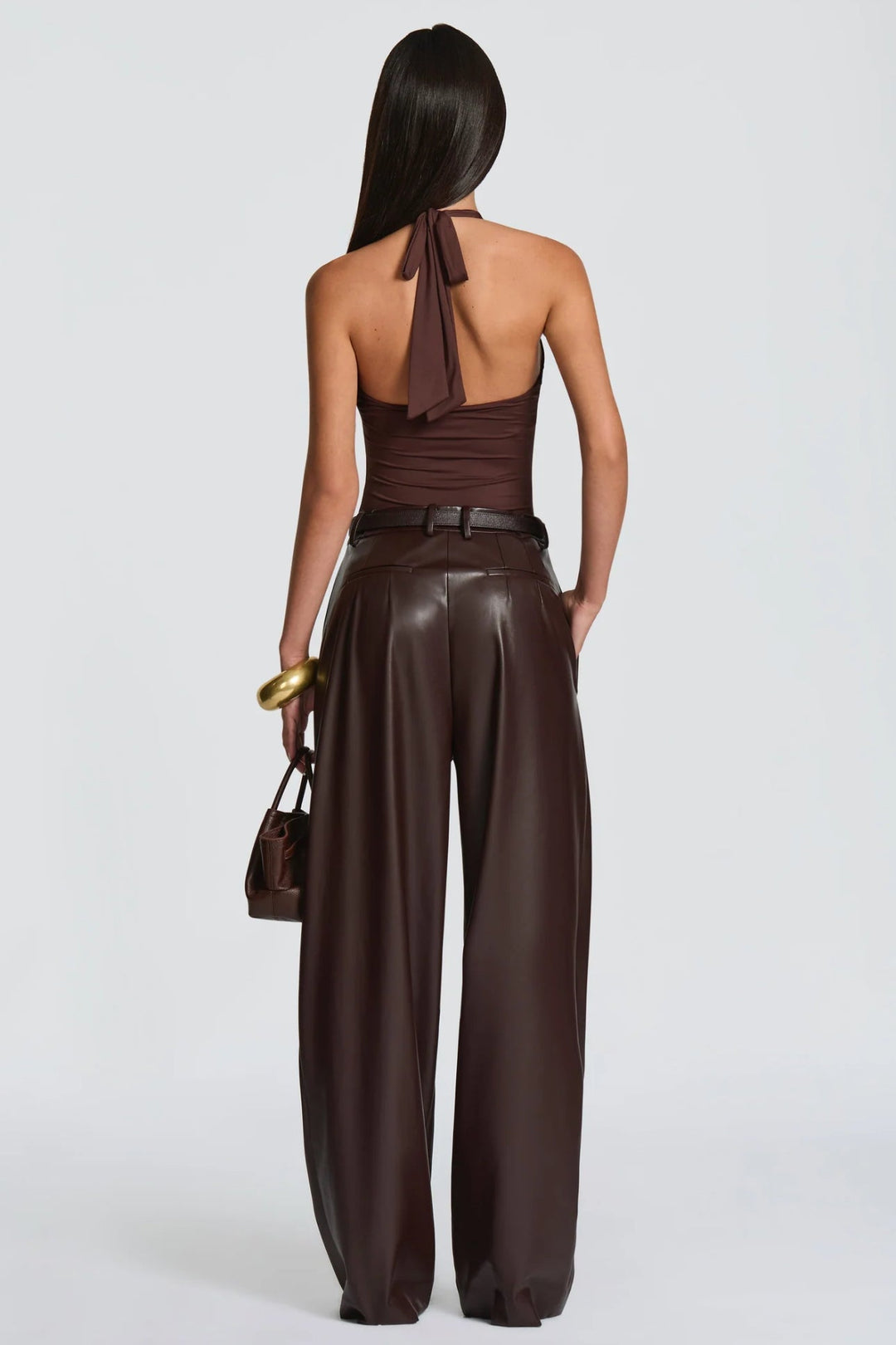 Pantaloni ANITA in eco-pelle a vita