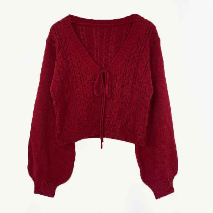 Cardigan corto con nodo