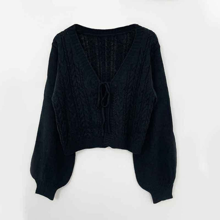 Cardigan corto con nodo