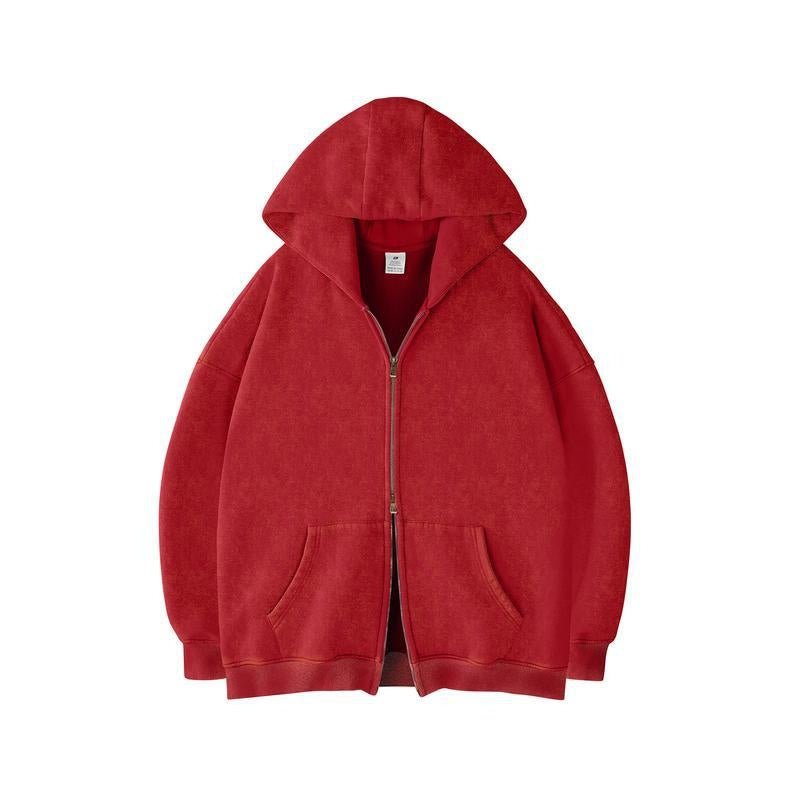 Felpa con cappuccio oversize e zip