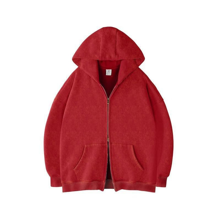 Felpa con cappuccio oversize e zip