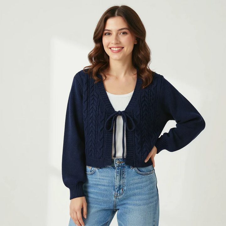 Cardigan corto con nodo