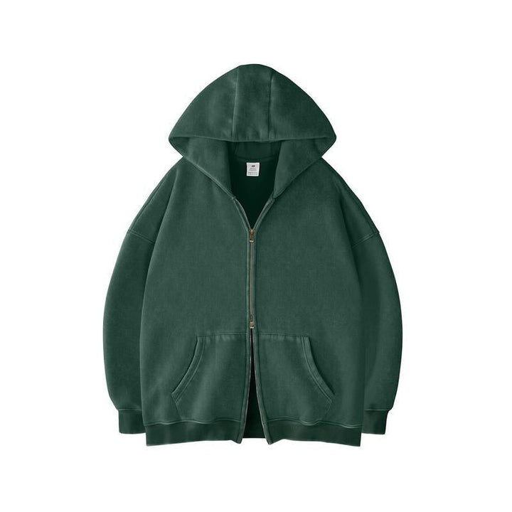 Felpa con cappuccio oversize e zip